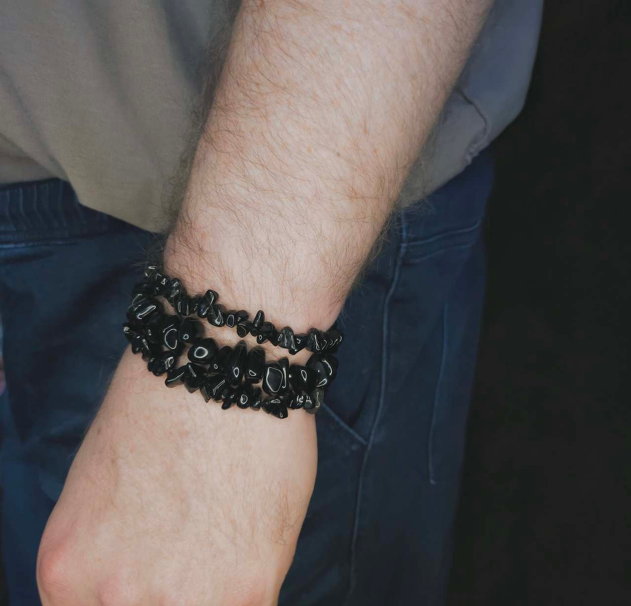 Obsidian Chip Bracelet - Image 3