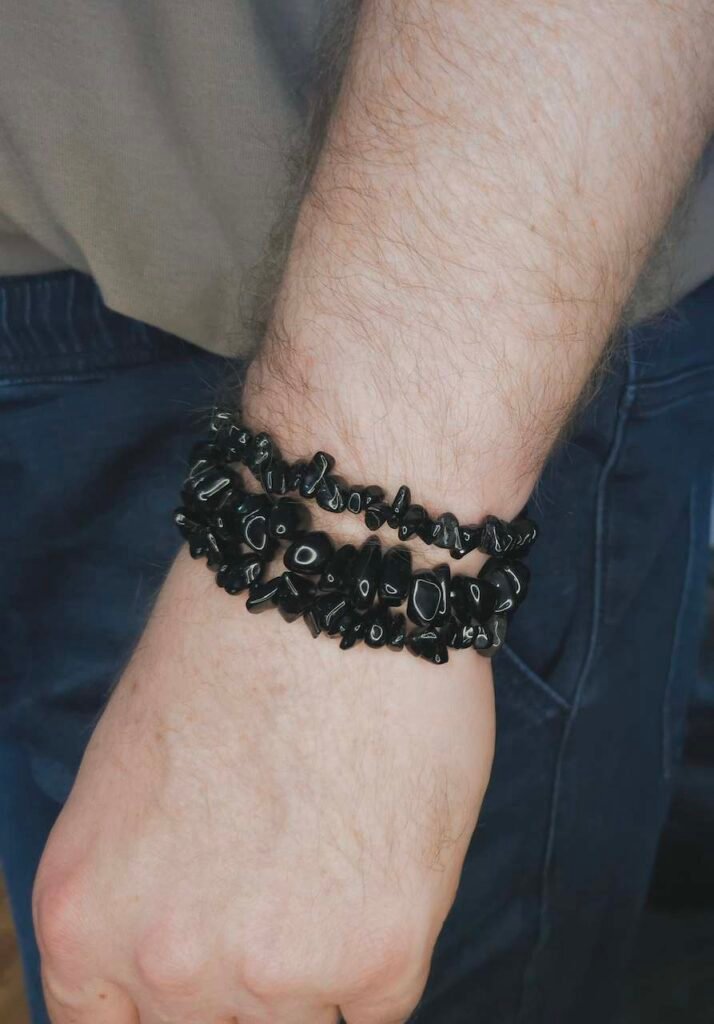 Obsidian Chip Bracelet