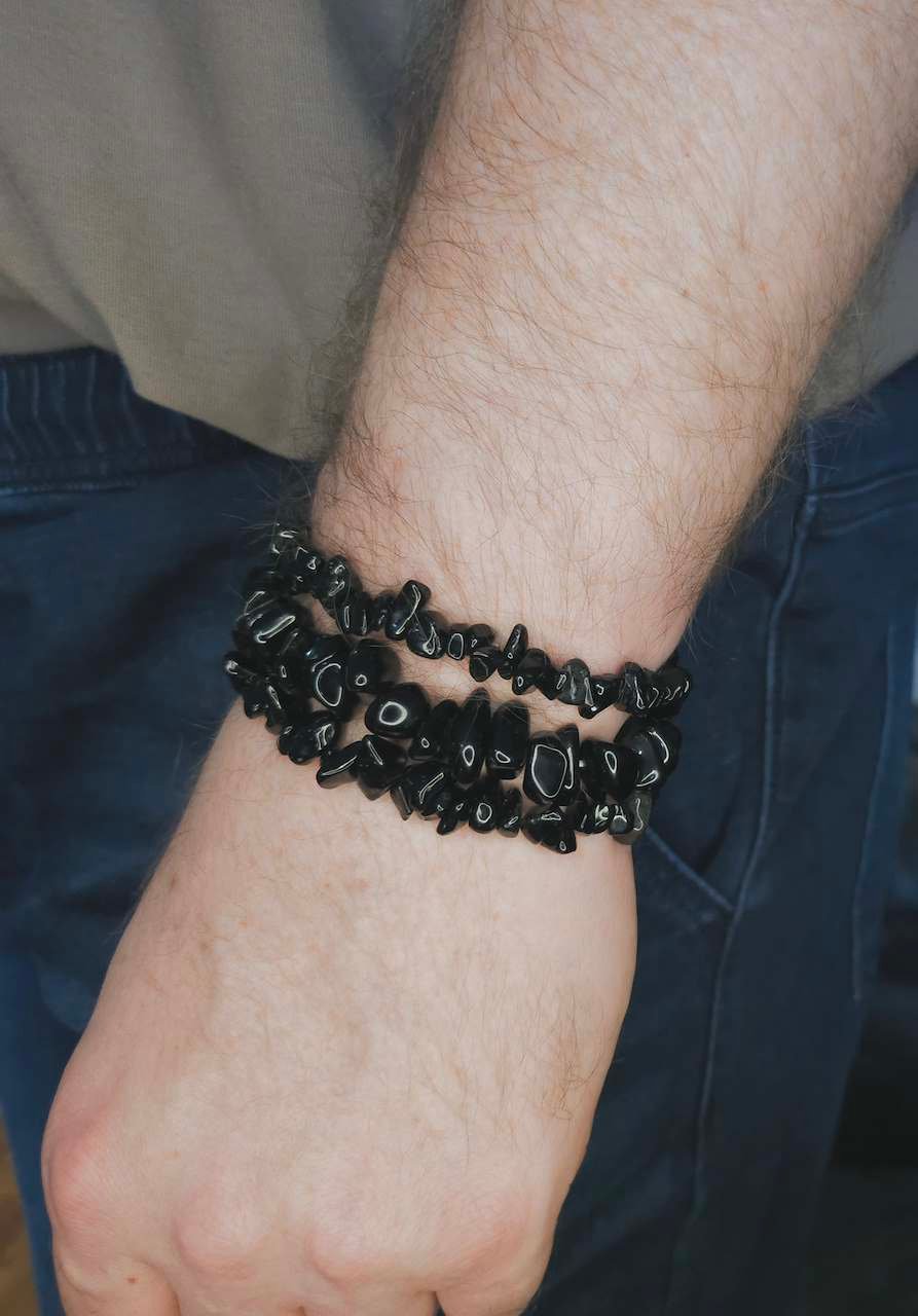 Obsidian Chip Bracelet
