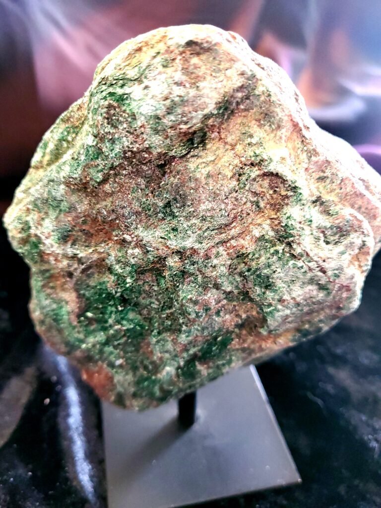 Fuchsite Rough on stand