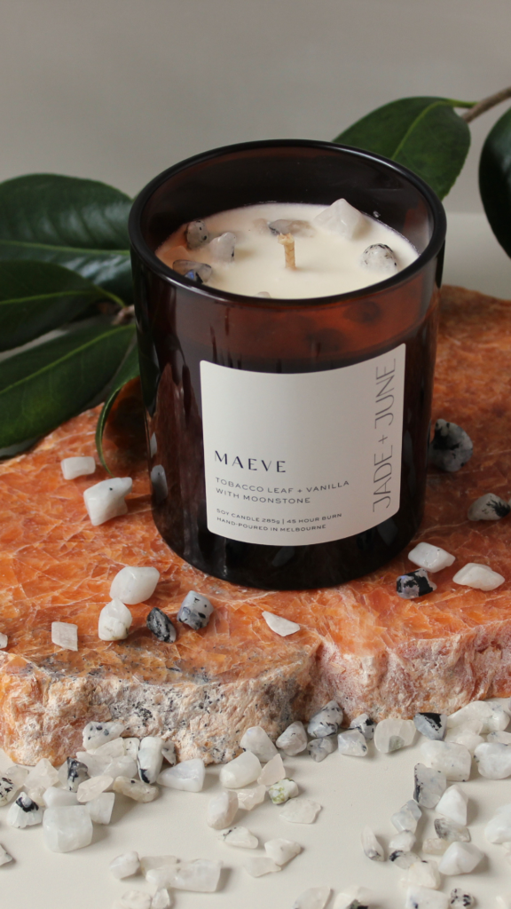 MAEVE | THE LISTENING RITUAL | Tobacco Leaf + Vanilla with Moonstone